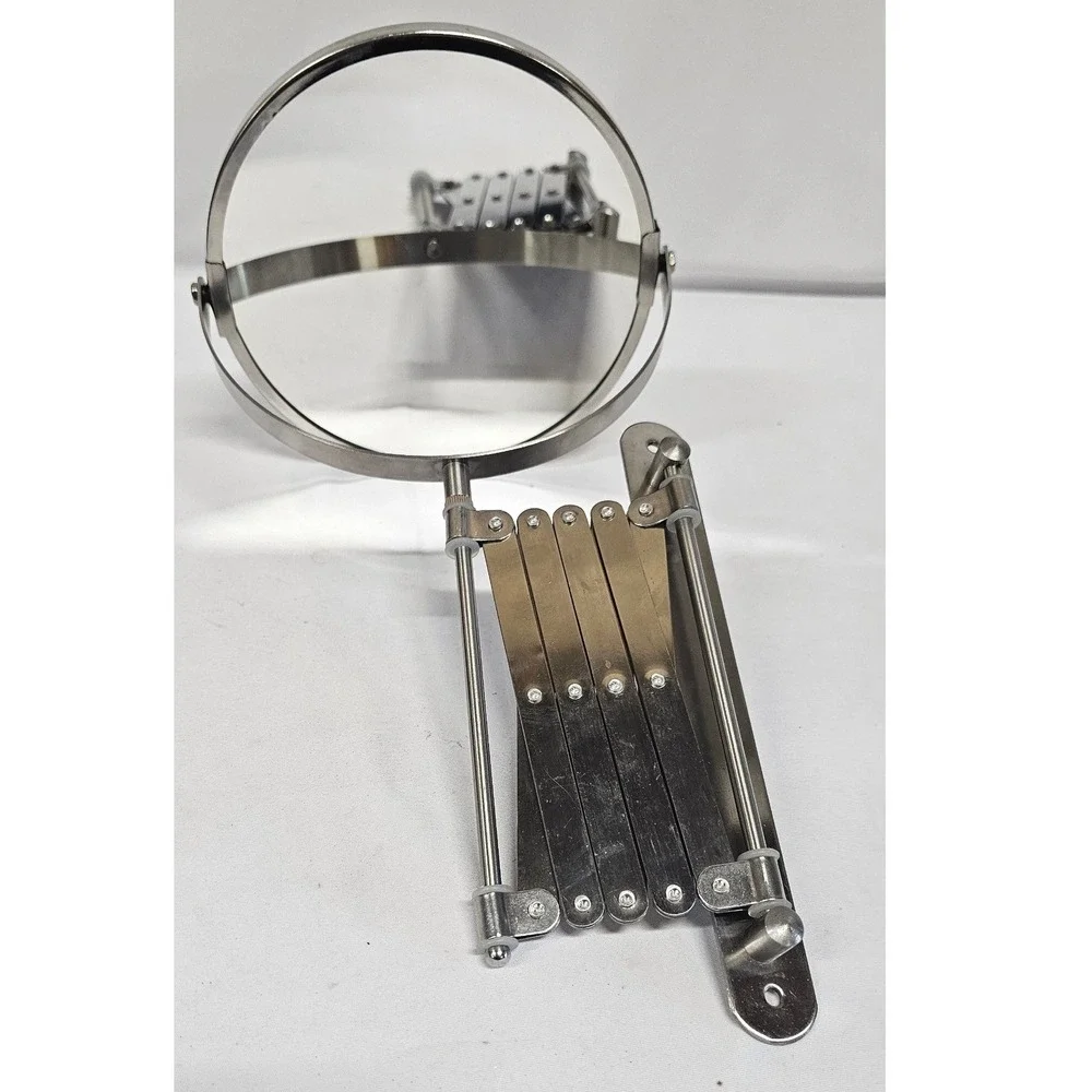 IKEA FRACK Wall Mirror Stainless Steel Accordion Extension Double Sided Swivel